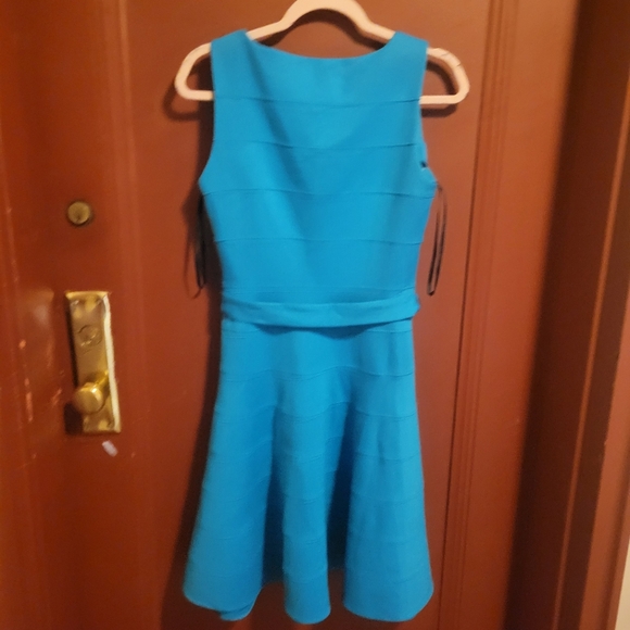 Calvin Klein Women's Blue Sleeveless Belted Midi Dress Size 6 - Picture 2 of 15